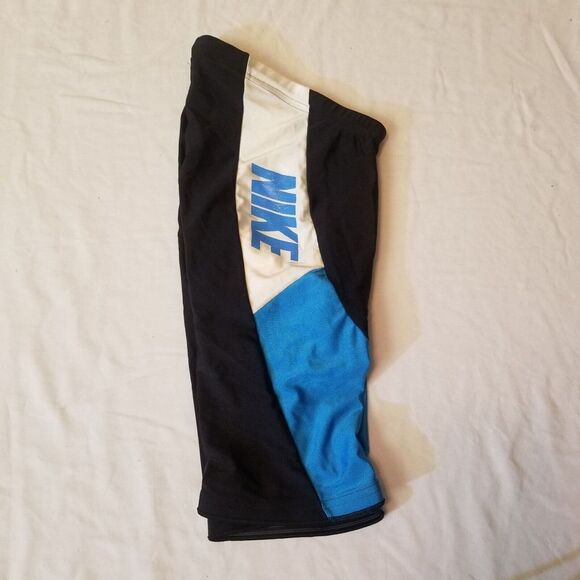 vtg 80s 90s NIKE USA MADE Spandex Blue Padded Cycling Bicycle Shorts‎ Size Small - Picture 1 of 11